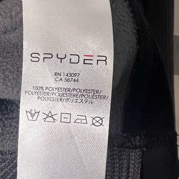 Spyder core sweater jacket dark gray/ black teal accent size S partial zip front - Picture 6 of 7